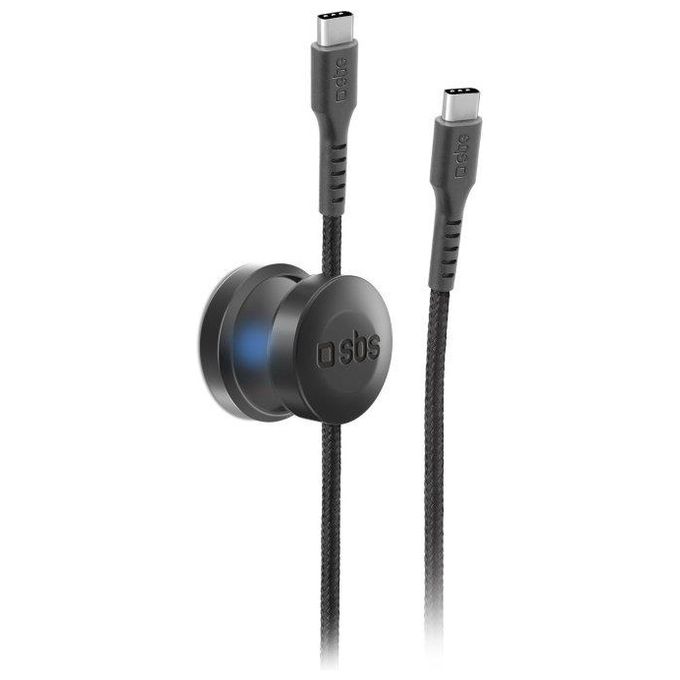 Sbs Cavo USB-C - USB-C con Supporto Magnetico Antigroviglio 1mt
