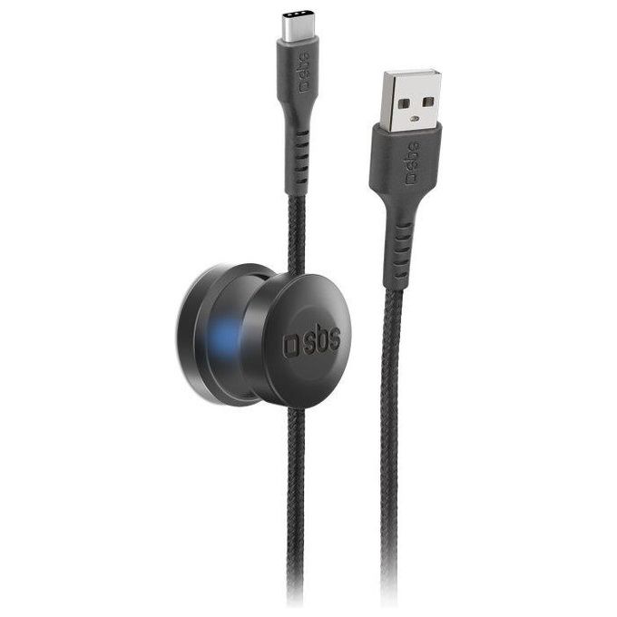 Sbs Cavo USB - Lightning con Supporto Magnetico Antigroviglio 1mt