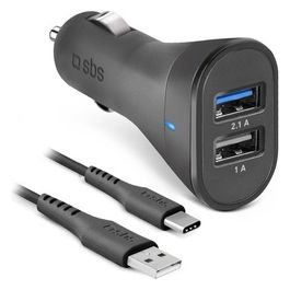 Sbs Kit di Ricarica USB-Type C per Auto Nero