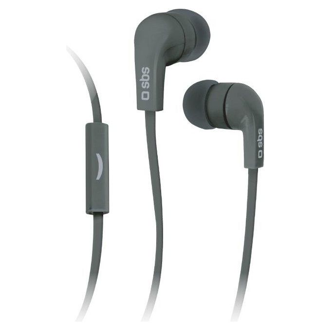 Sbs TEFLAT2INEARK Auricolari Filo Stereo In-Ear Flat Studio Mix 30 per iPhone, Smartphone e Cellulari, Nero