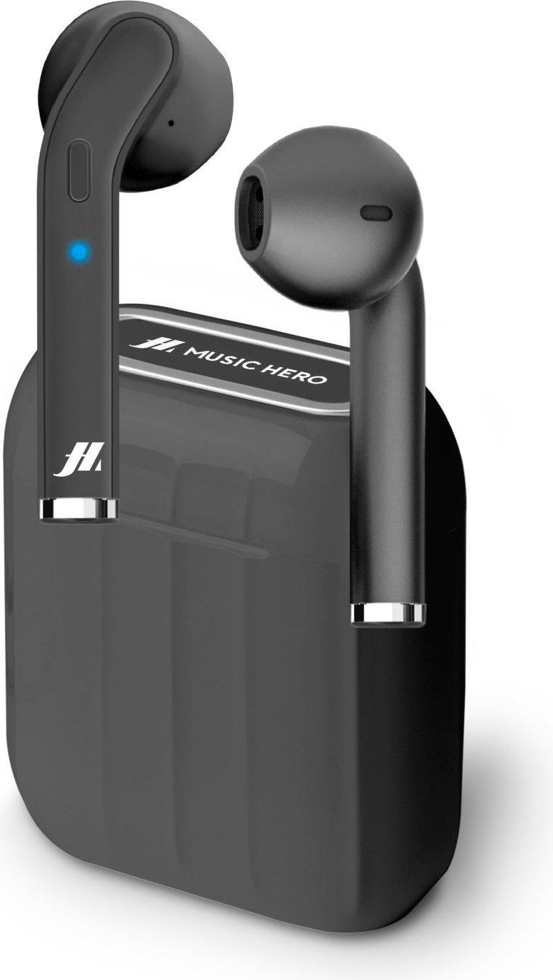 Sbs Twin TWS True Auricolari Wireless Stereo con Microfono e Tasto Risposta/Fine Chiamata Custodia di Ricarica da 300mAh fino a 2.5 Ore di Ascolto Musica Nero
