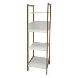 SCAFFALE 4 RIPIANI ELLIE BAMBOO NATURALE/BIANCO 43X30X123