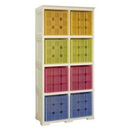 SCAFFALE CON 8 CONTENITORI CUBO colore ANGORA 
