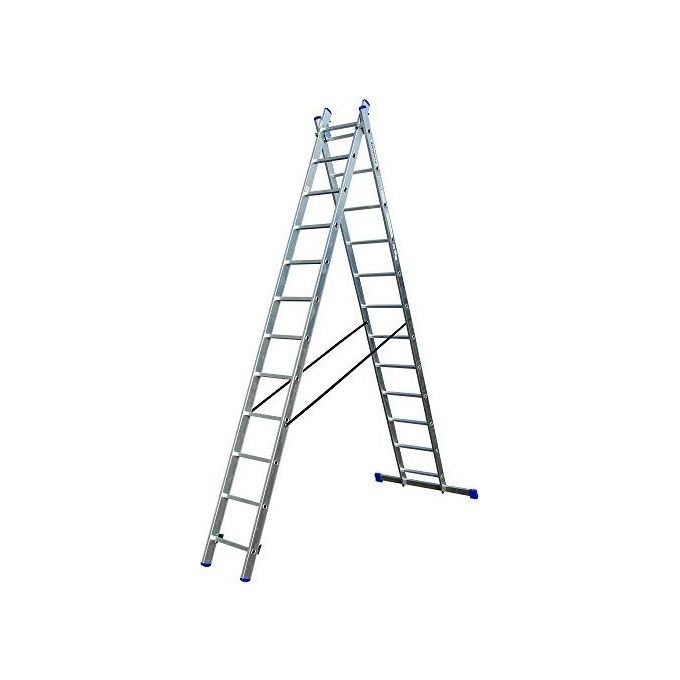 Scala Alluminio Step Up Duplici 2X14Gradini Mt6,37