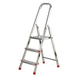 Scala domestica alluminio brixo 3 gradini antiscivolo altezza 57 cm portata 150 kg en131