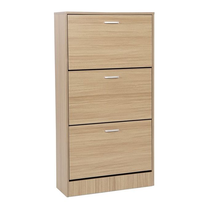 Scarpiera con 3 Ante in Legno Truciolato 63x24cm/H120cm Marrone