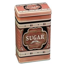 Scatola in Latta RettangolareDecorazione Vintage Zucchero
