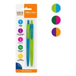 Scatto 2 Pezzi Penna Gommata 1mm Colori Assortiti