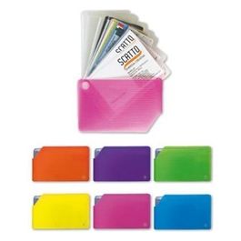 Scatto Porta Card 10 Tasche Rigato Colori Assortiti