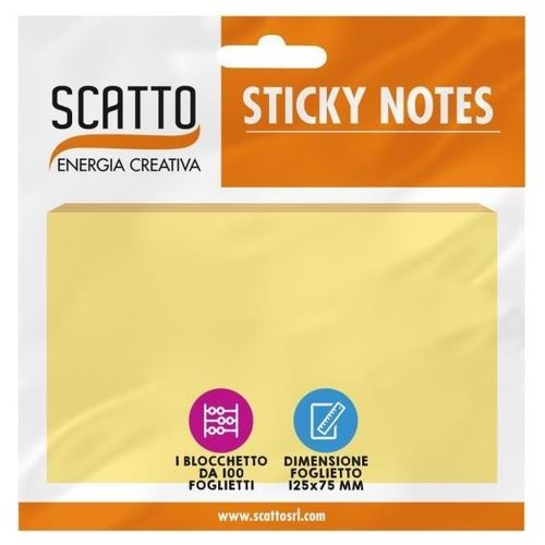 Scatto Sticky Notes 12.5x7.5cm Giallo Pastello