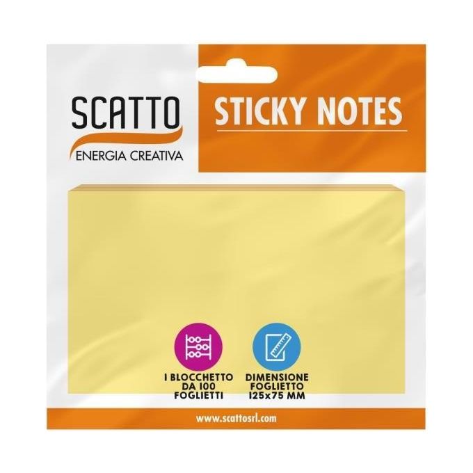 Scatto Sticky Notes 12.5x7.5cm Giallo Pastello