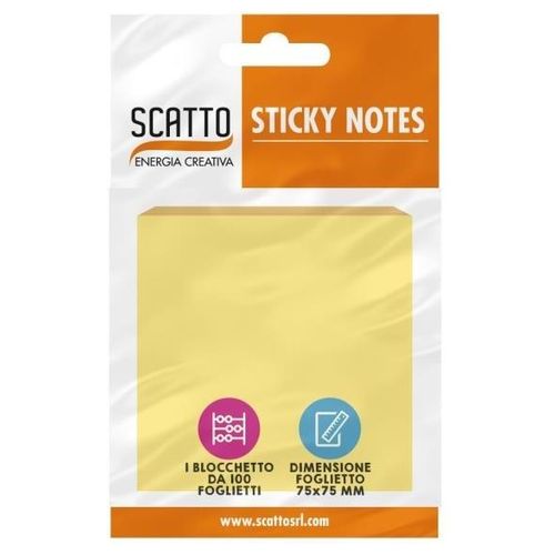 Scatto Sticky Notes 7.5x7.5cm Giallo Pastello