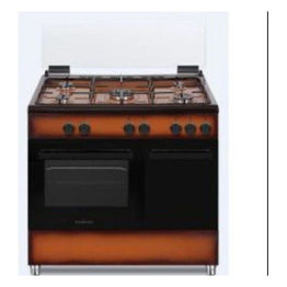 Schaub Lorenz SS590GEB Cucina 90cm 5 Fuochi Gas Forno a Gas con Grill Elettrico Marrone