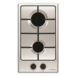 SSPC302XF Piano Cottura a Gas 2 Zone Griglie Smaltate 30cm Mat Inox
