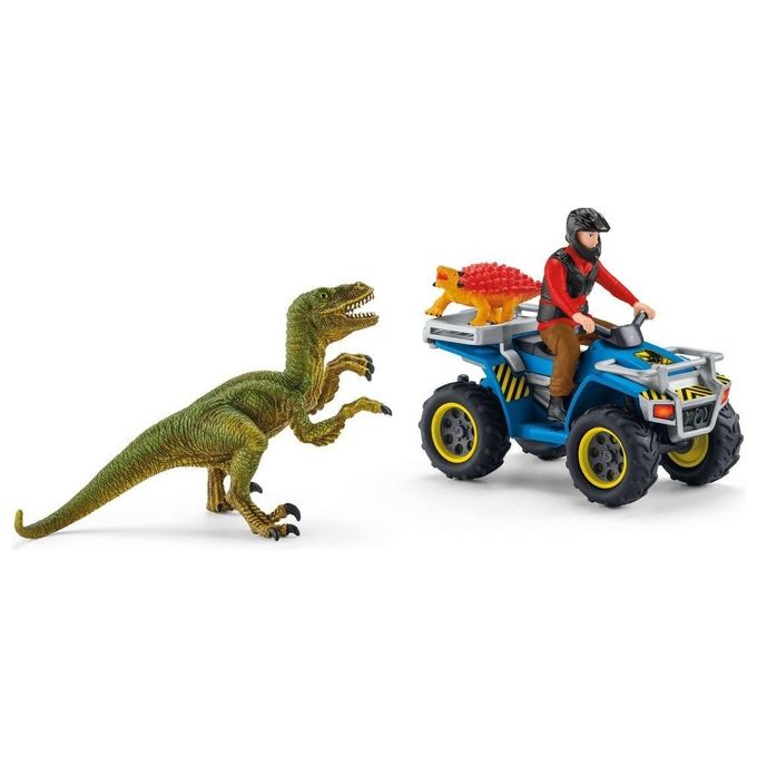 Schleich Dinosaurs Fuga sul Quad dal Velociraptor