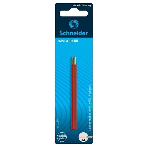 Schneider Confezione e Refill per Penna a Sfera Take 4 Rosso