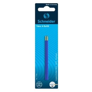 Schneider Confezione e Refill per Penna a Sfera Take 4 Blu