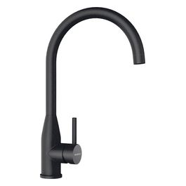 559027PUR Kavus Colore Miscelatore in Acciaio Inox Massiccio Canna Alta Curvata Saving Apertura 90Gradi Inox Finitura Nero