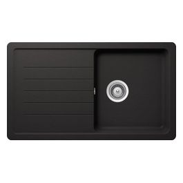 ELEMENT D100 Lavello 1 vasca sopratop/sottotop 86 x 50 con gocciolatoio reversibile nero assoluto