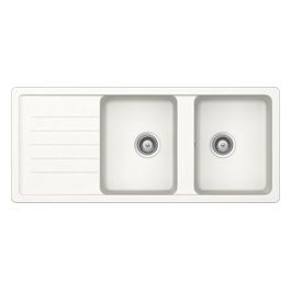 Schock ELEMENT D200 Lavello 2 vasche sopratop/sottotop 116 x 50 con gocciolatoio reversibile bianco assoluto
