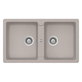 ELEMENT N200 Lavello 2 vasche sopratop/sottotop 86 x 50 grigio tortora