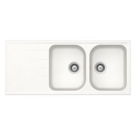 LITD200A01N Lithos D200 Lavello 2 Vasche  Gocciolatoio Reversibile 1160x500mm Bianco Assoluto