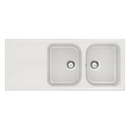 LITHOS D200 Lavello 2 vasche sopratop/sottotop 116 x 50 con gocciolatoio reversibile new alumina