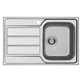 MASTER D100S DX Lavello 1 vasca sopratop 79 x 50 con gocciolatoio sinistro inox