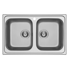 MASTER N200S Lavello 2 vasche sopratop 79 x 50 inox