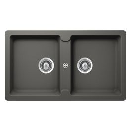 SIGN200EA91 Signus N200e Lavello 2 Vasche Uguali 860x500mm Silverstone