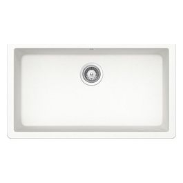SOLN100L01 Solido N100xl Lavello 1 Vascone Cristalite Ganci Sottotop Inclusi 768x414mm Interno838x469mm Esterno Bianco Assoluto