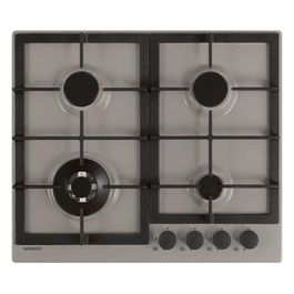 STR64TH42 Piano Cottura 4 Fuochi Gas Professional PC60 con Manopole Nere Opache Soft Touch Griglie in Ghisa Valvole di Sicurezza Grigio Tortora 585x500mm
