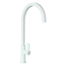 SXARCT99 New Aquaarco T Miscelatore Canna Alta Curvata a Sezione Quadrata Tutto Colore Bianco Puro