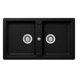 TOLN200A84 Toledo N200 Lavello 2 Vasche 860x500mm Nero Puro