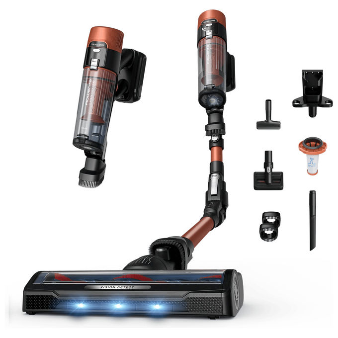 Rowenta RH7A73E0 X-Force Flex 10.80 Aspirapolvere Senza Filo Tecnologia Ciclonica Capacita' 0.6 L Autonomia 60 min Potenza 120 AW colore Arancione Rame