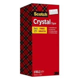 Scotch Crystal Clear Nastro Adesivo Trasparente 19mmx33mm 8 Pezzi