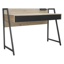 Scrivania Alix con Piano in Legno Truciolato Naturale e Gambe in Metallo Grigio Scuro 124x50cm/H88cm