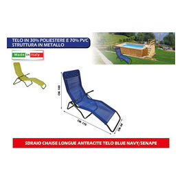 Sdraio chaise longue antracite con telo senape per giardino e esterni