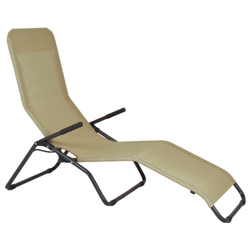 Sdraio chaise longue antracite con telo senape per giardino e esterni