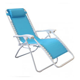 Sdraio Comfort Con Struttura Bianca E Textilene Azzurro