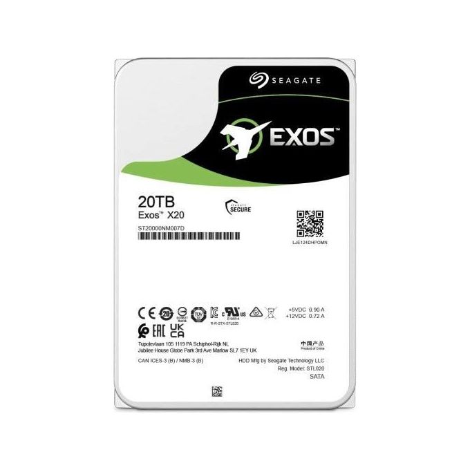 Seagate - Business Critical sata exos x20 20tb sata 3.5 7200rpm 6gb/s 512e/4kn