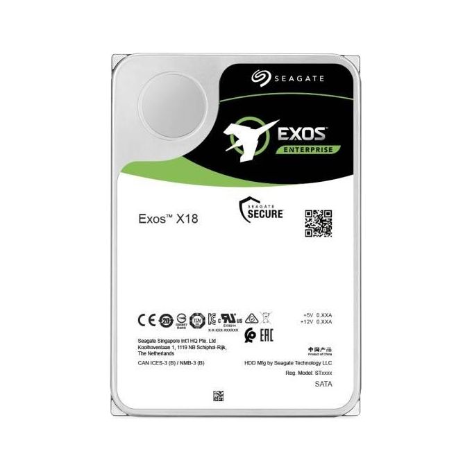 Seagate Exos X18 ST18000NM005J HDD Crittografato 18Tb Interno SAS 12Gb-s 7200 rpm buffer: 256Mb Self-Encrypting Drive (SED)