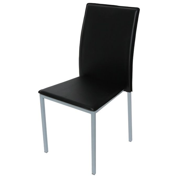 Set 4 Sedie Amy in Pvc con Struttura in Metallo 43X53Cm/H91Cm Nero