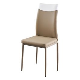 Set 4 Sedie Atena in Similpelle 44X42Cm/H99Cm Tortora/Bianco Scuro
