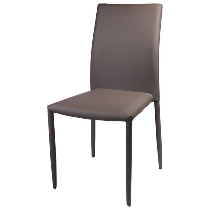 Sedia Kristin in Similpelle 53X44Cm/H90Cm Grigio Scuro