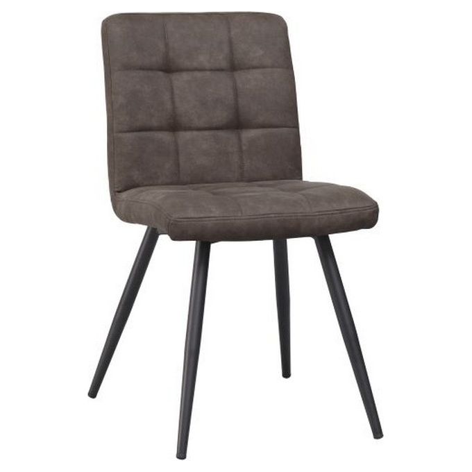 Sedia Megane in Tessuto Tecnico con Gambe in Metallo Nero 59x47,5cm/H81cm Tortora