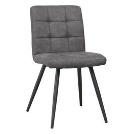 Sedia Megane in Tessuto Tecnico con Gambe in Metallo Nero 59x47,5cm/H81cm Grigio