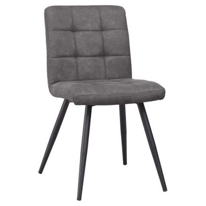 Sedia Megane in Tessuto Tecnico con Gambe in Metallo Nero 59x47,5cm/H81cm Grigio