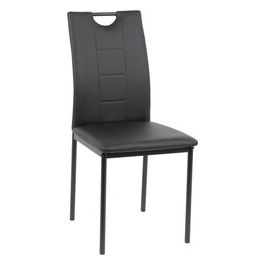 Sedia Olivia in Similpelle e Gambe in Metallo 55X43Cm/H93Cm - Nero