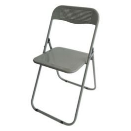 Sedia Pieghevole Monocolore Gambe In Metallo Grigio 44x45cm/H79cm Grigio
